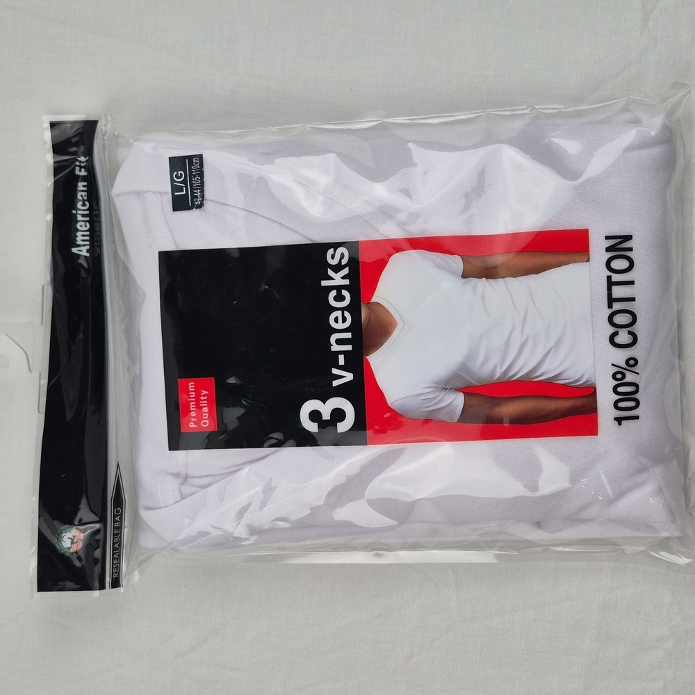 White V-Neck T-Shirts - 3 Pack